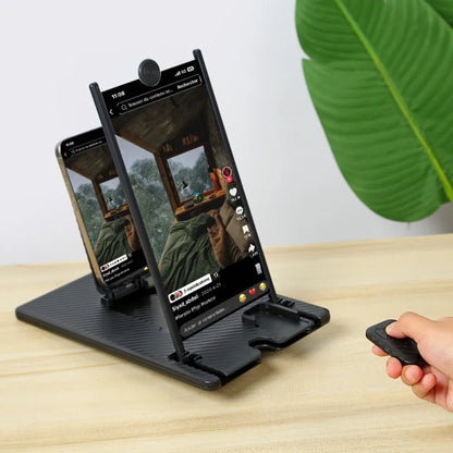 Vertical Phone Screen Amplifier Stand with Remote Control Desktop Large Screen Ultra HD Mobile Screen Projection Holder