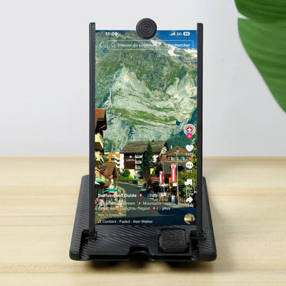 Vertical Phone Screen Amplifier Stand with Remote Control Desktop Large Screen Ultra HD Mobile Screen Projection Holder